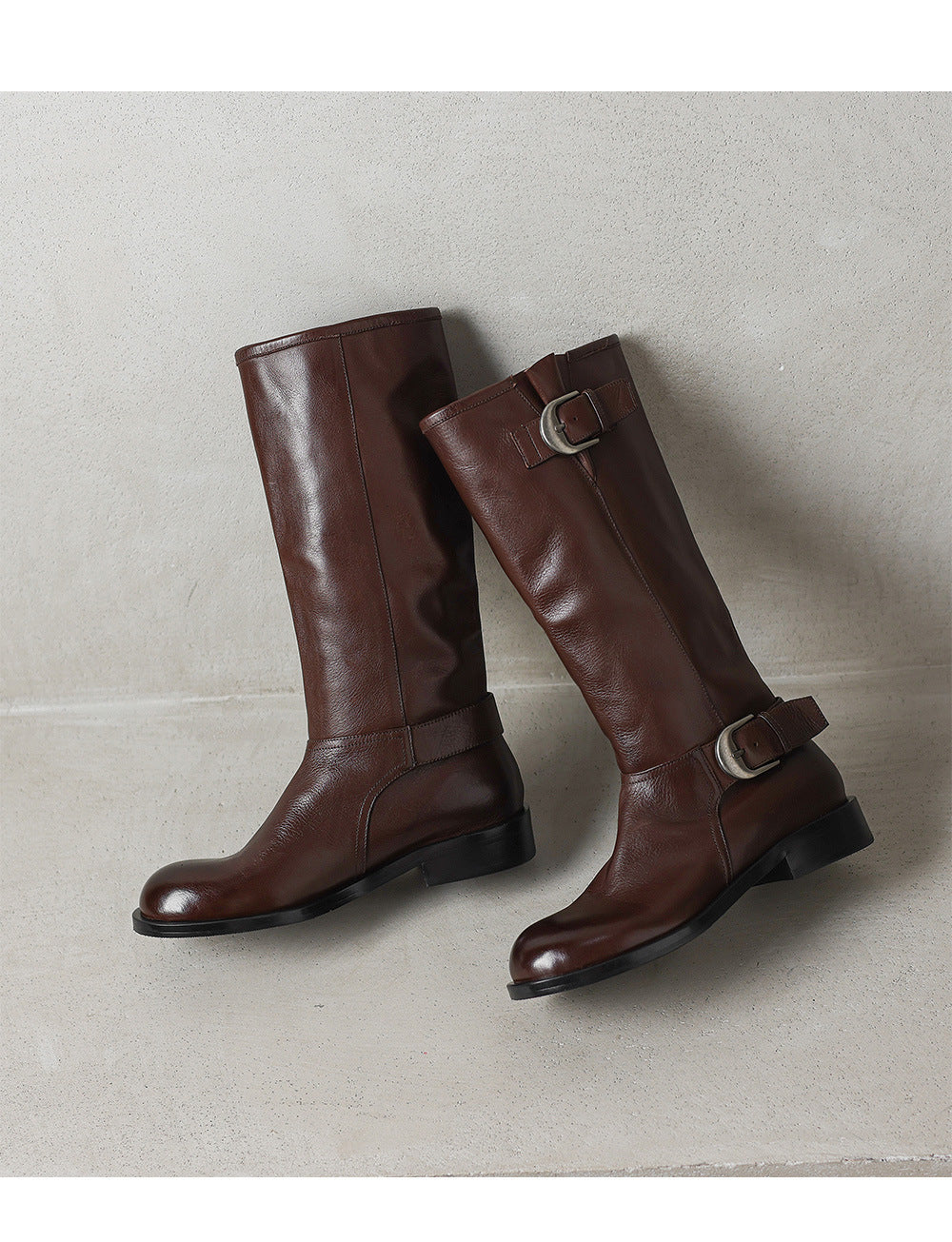 Bottes Femme en Cuir Véritable – Tige Haute & Talon Chunky