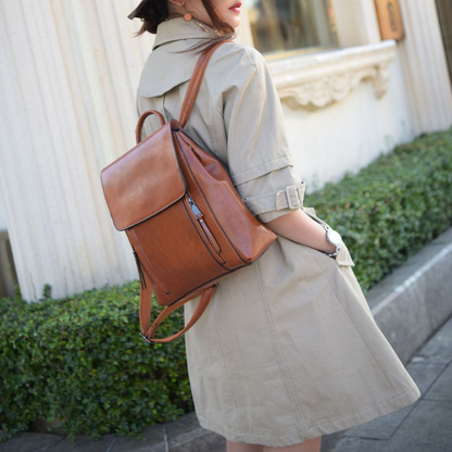 Sac à Dos en Cuir Véritable pour Femme – Élégance Européenne
