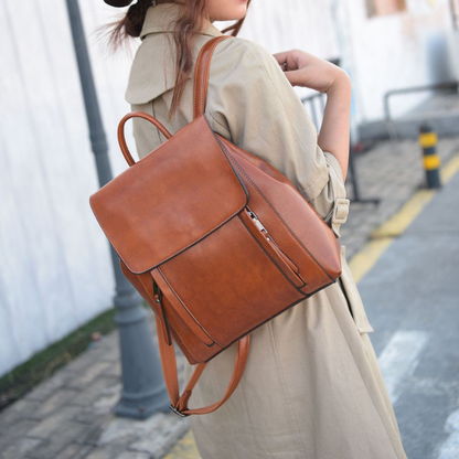 Sac à Dos en Cuir Véritable pour Femme – Élégance Européenne
