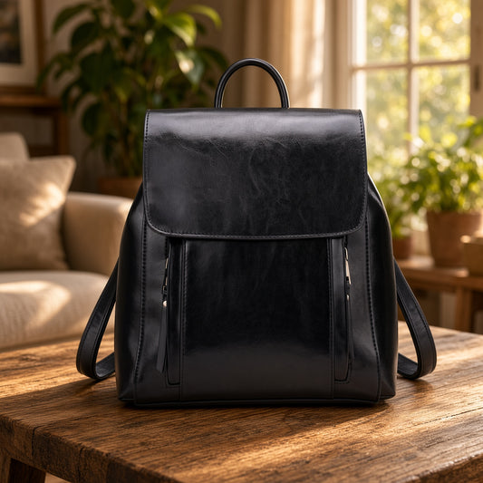 Sac à Dos en Cuir Véritable pour Femme – Élégance Européenne
